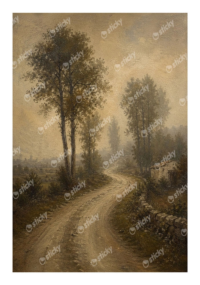 Poster VINTAGE DARK ACADEMIA FOREST PATH 3