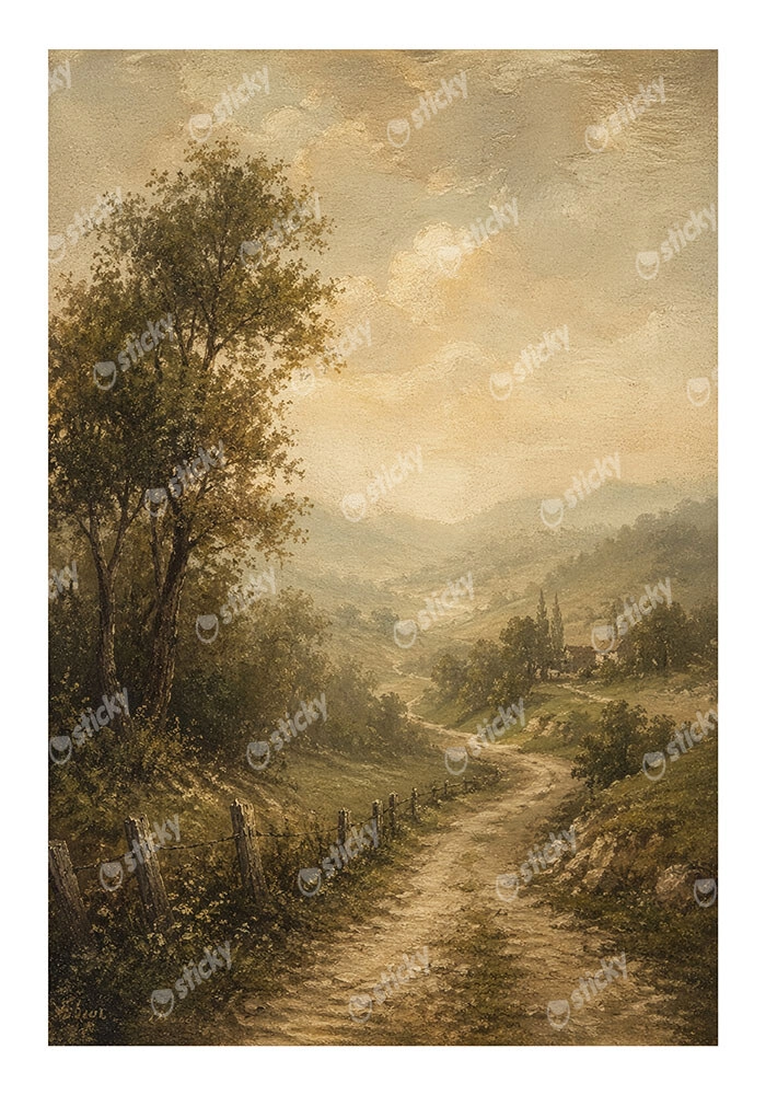 Poster VINTAGE DARK ACADEMIA FOREST PATH 4