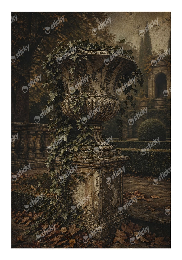 Poster VINTAGE DARK ACADEMIA FOUNTAIN