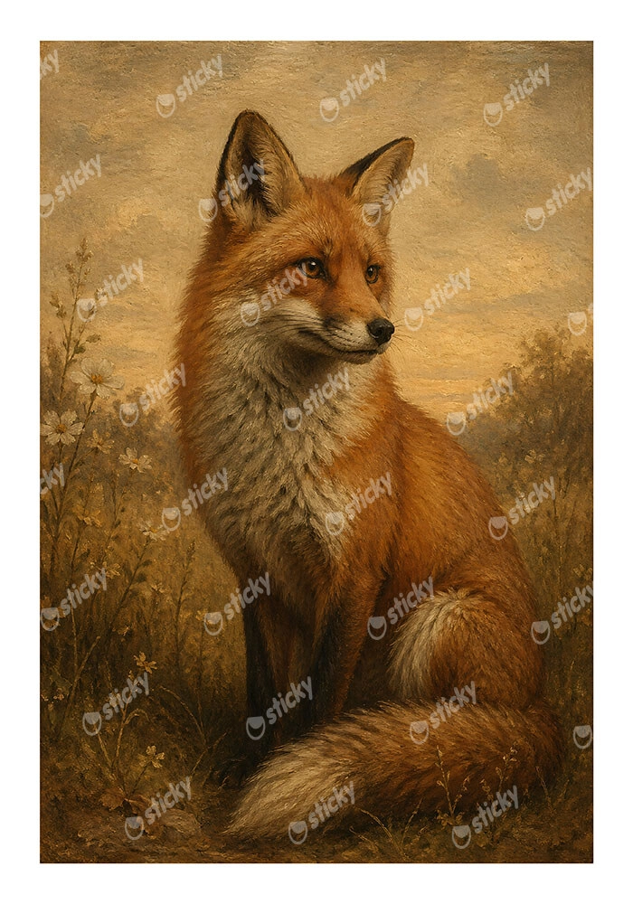 Poster VINTAGE DARK ACADEMIA FOX