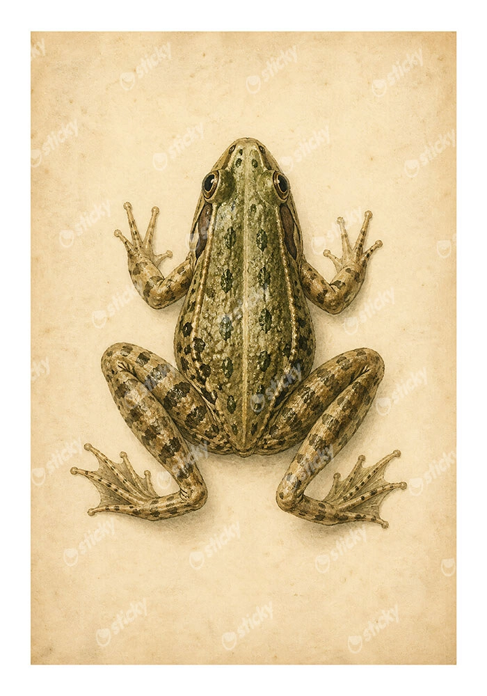 Poster VINTAGE DARK ACADEMIA FROG