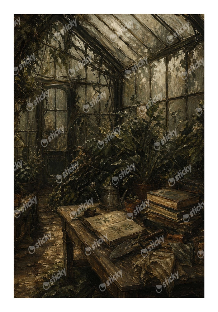 Poster VINTAGE DARK ACADEMIA GREENERY