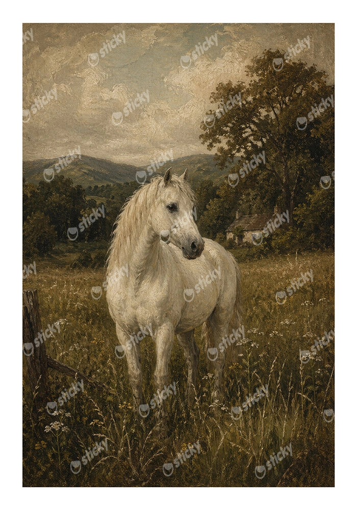 Poster VINTAGE DARK ACADEMIA HORSE 3
