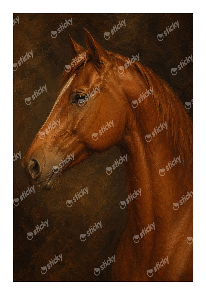 Poster VINTAGE DARK ACADEMIA HORSE 4