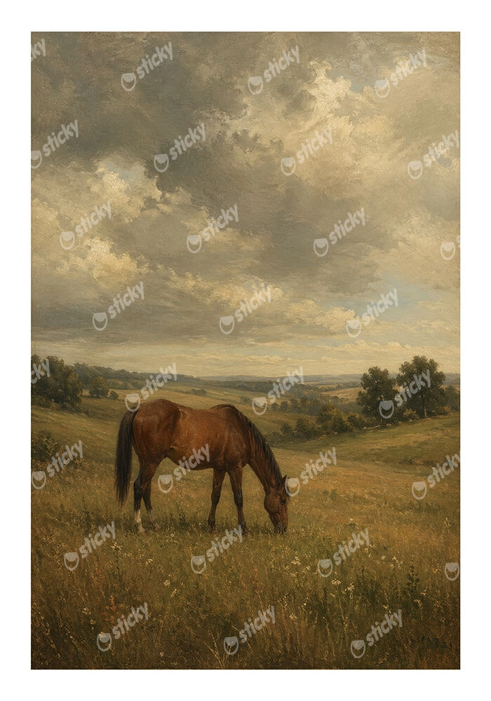 Poster VINTAGE DARK ACADEMIA HORSE 5