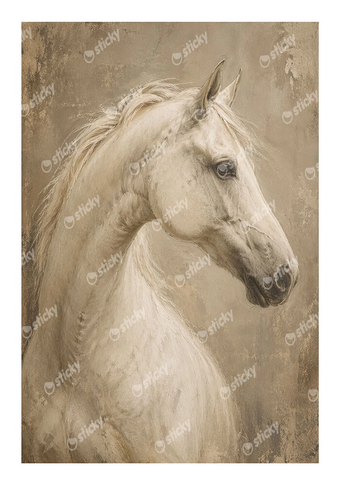 Poster VINTAGE DARK ACADEMIA HORSE 6