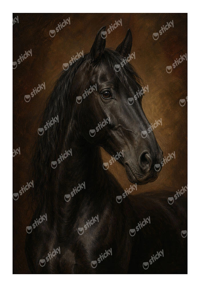Poster VINTAGE DARK ACADEMIA HORSE 7