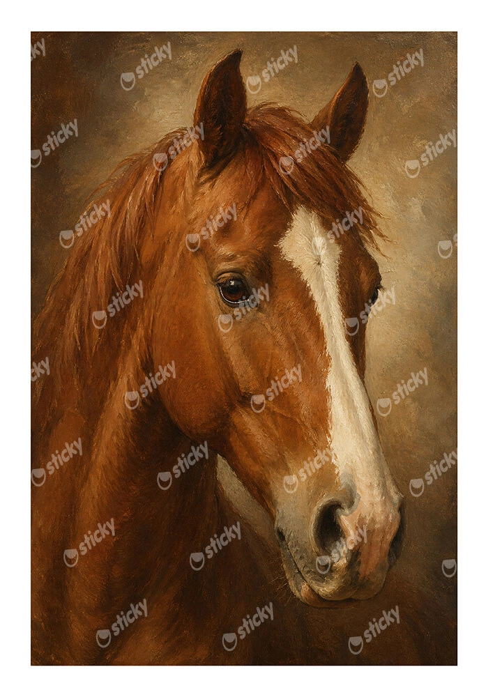 Poster VINTAGE DARK ACADEMIA HORSE 10
