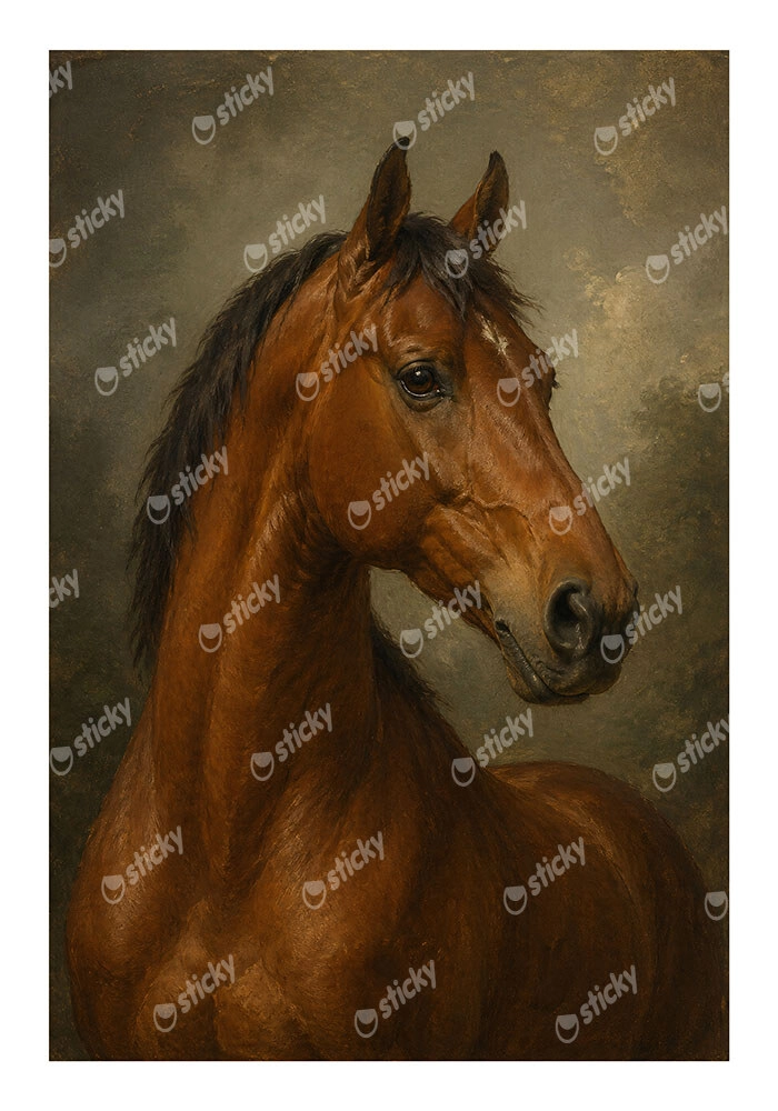 Poster VINTAGE DARK ACADEMIA HORSE 11