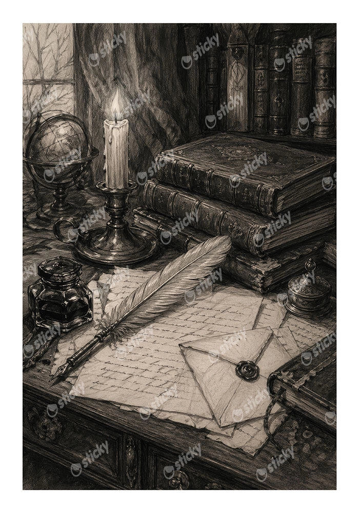 Poster VINTAGE DARK ACADEMIA LETTERS 2