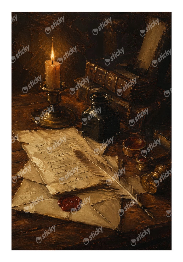 Poster VINTAGE DARK ACADEMIA LETTERS