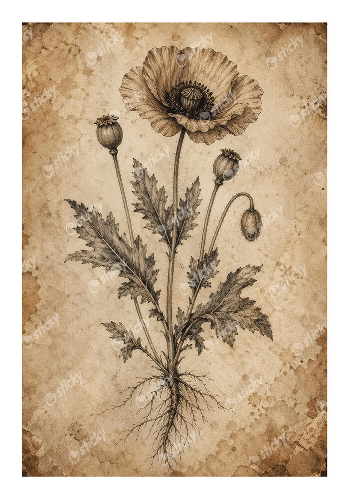 Poster VINTAGE DARK ACADEMIA PLANT 6