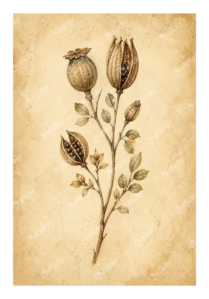 Poster VINTAGE DARK ACADEMIA PLANT 9