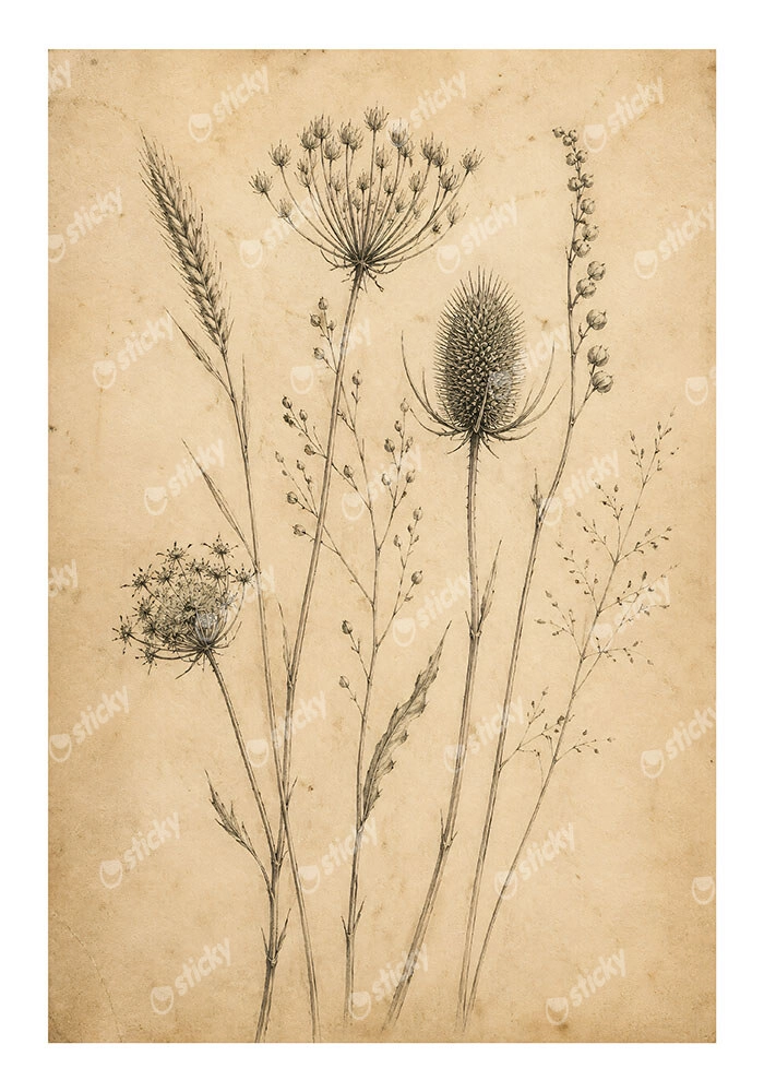 Poster VINTAGE DARK ACADEMIA PLANT 20
