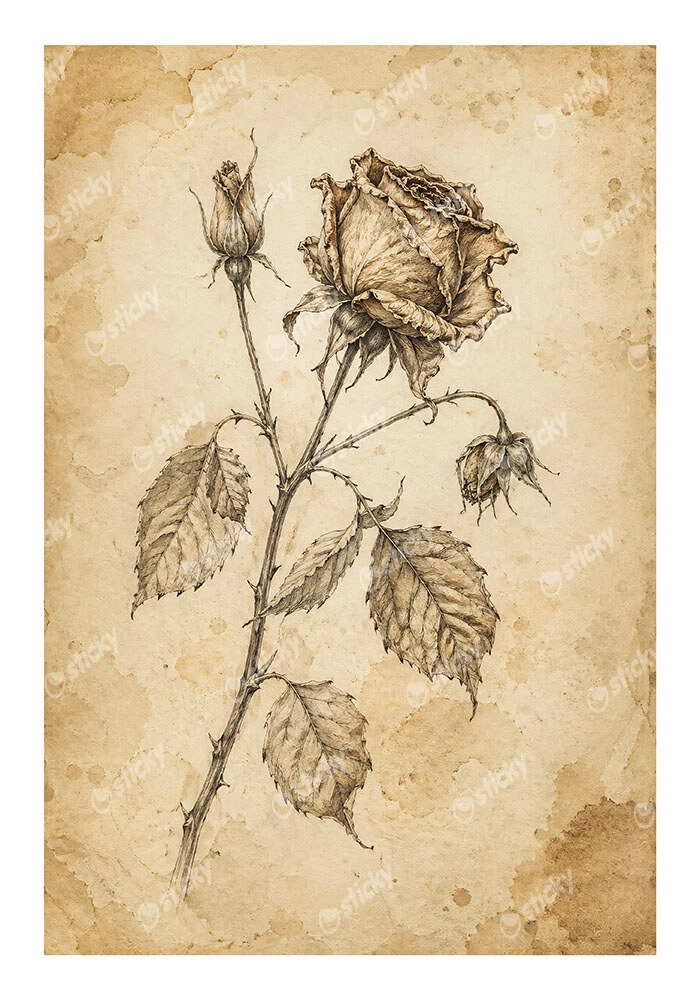 Poster VINTAGE DARK ACADEMIA PLANT 21