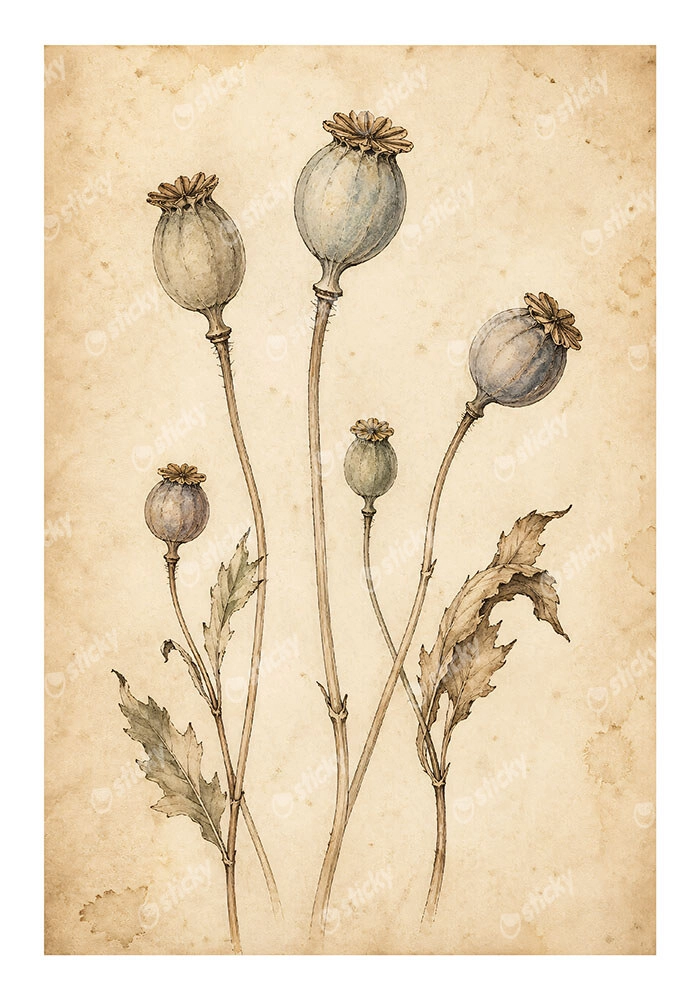 Poster VINTAGE DARK ACADEMIA PLANT 26