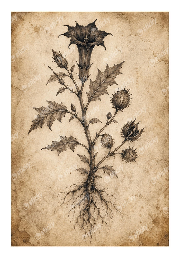 Poster VINTAGE DARK ACADEMIA PLANT
