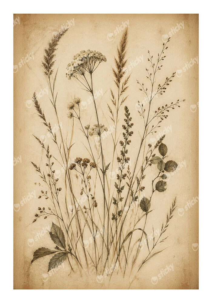 Poster VINTAGE DARK ACADEMIA PLANTS