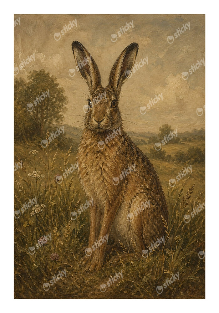 Poster VINTAGE DARK ACADEMIA RABBIT 3
