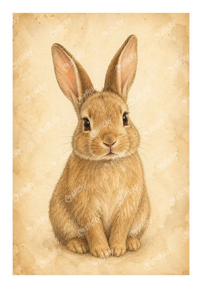Poster VINTAGE DARK ACADEMIA RABBIT 4