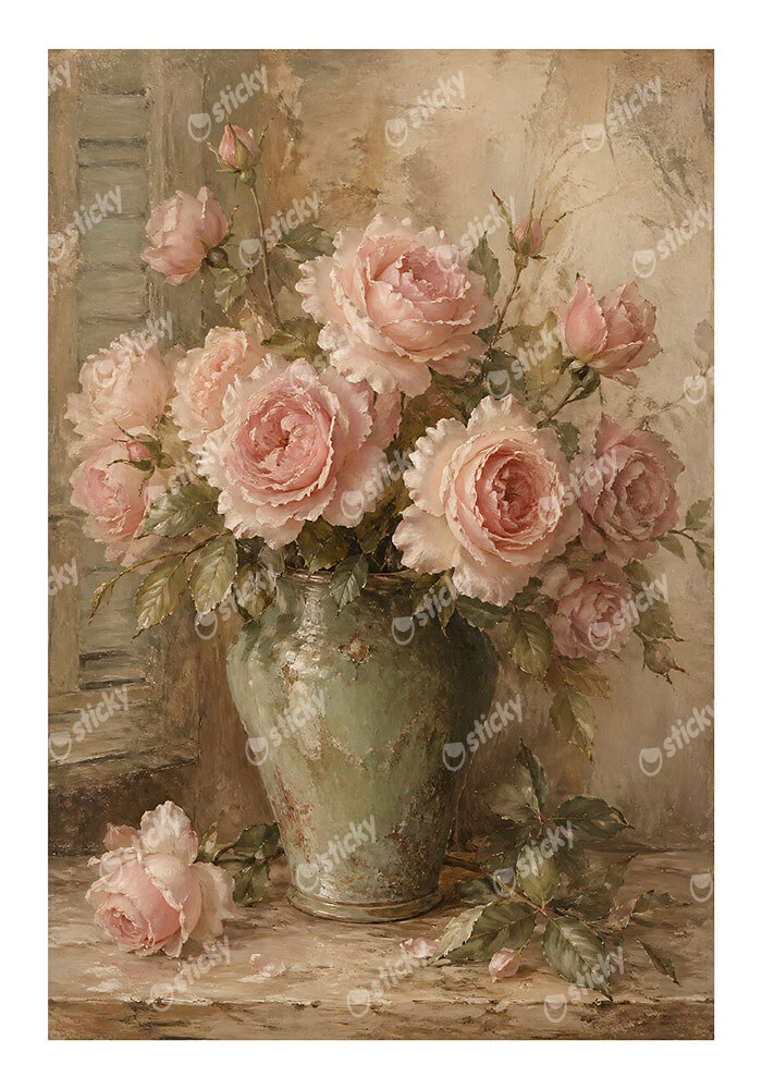 Poster VINTAGE DARK ACADEMIA ROSES VASE 3