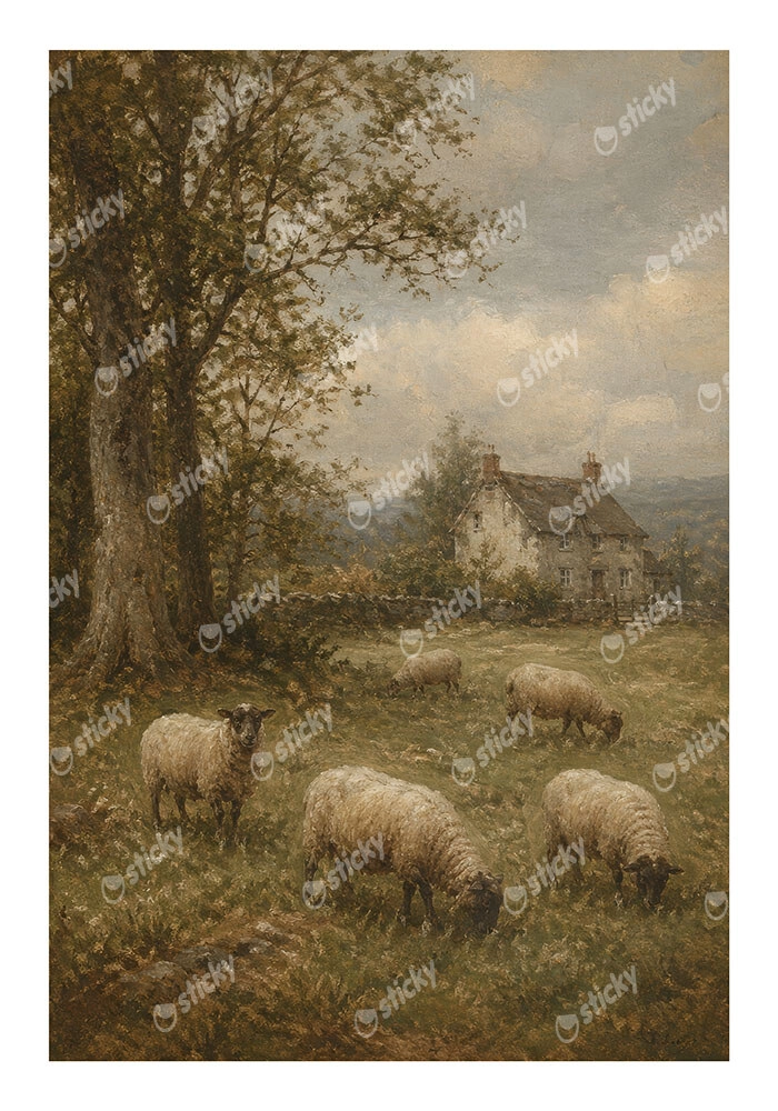 Poster VINTAGE DARK ACADEMIA SHEEP