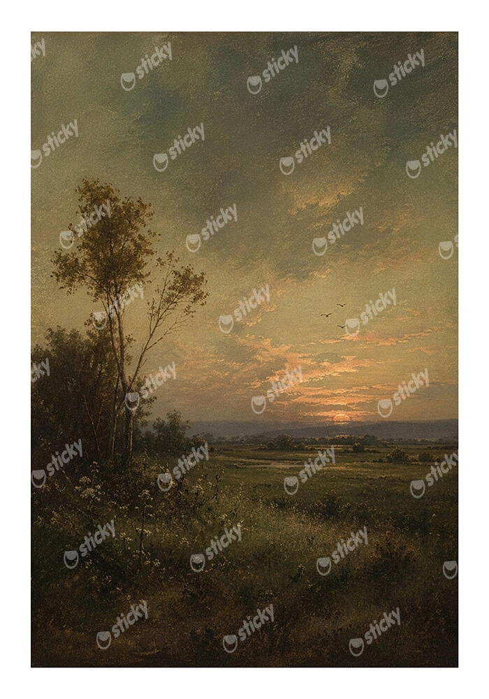 Poster VINTAGE DARK ACADEMIA SUNSET