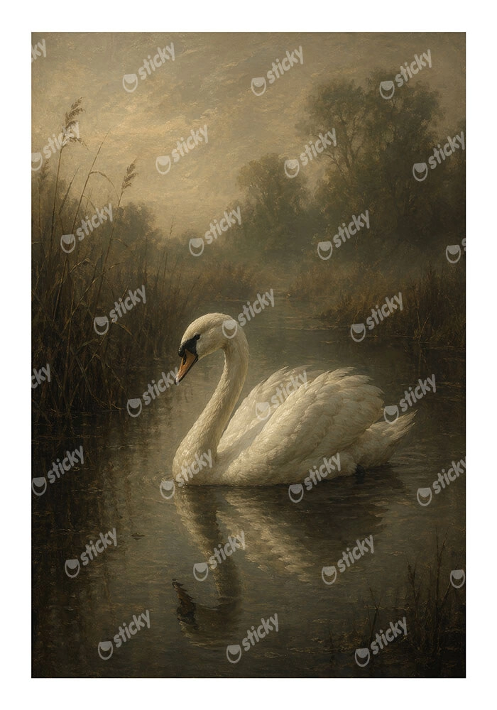 Poster VINTAGE DARK ACADEMIA SWAN 2