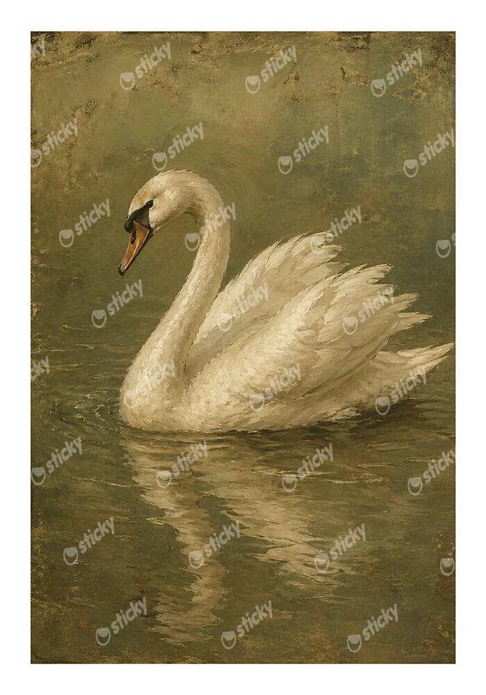 Poster VINTAGE DARK ACADEMIA SWAN 3