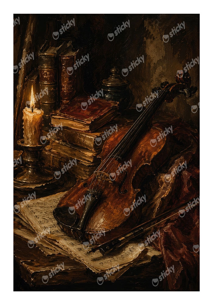 Poster VINTAGE DARK ACADEMIA VIOLIN