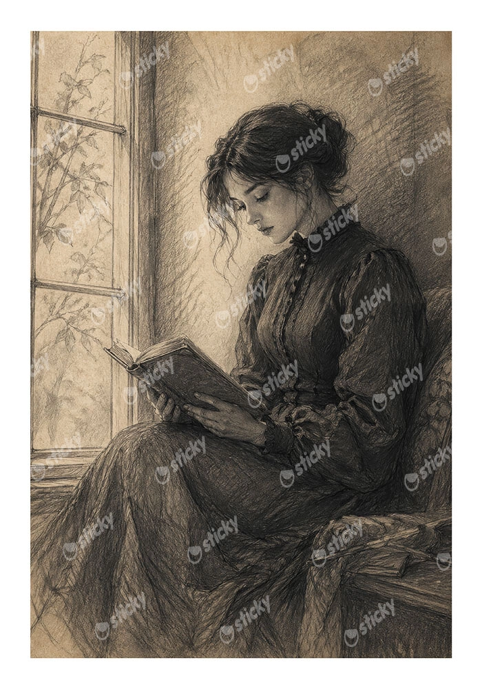 Poster VINTAGE DARK ACADEMIA WOMAN 14