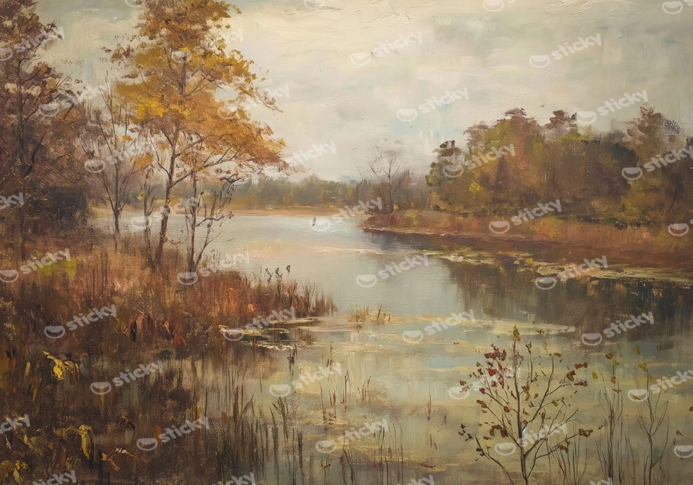 Πίνακας σε Καμβά VINTAGE AUTUMN RIVER