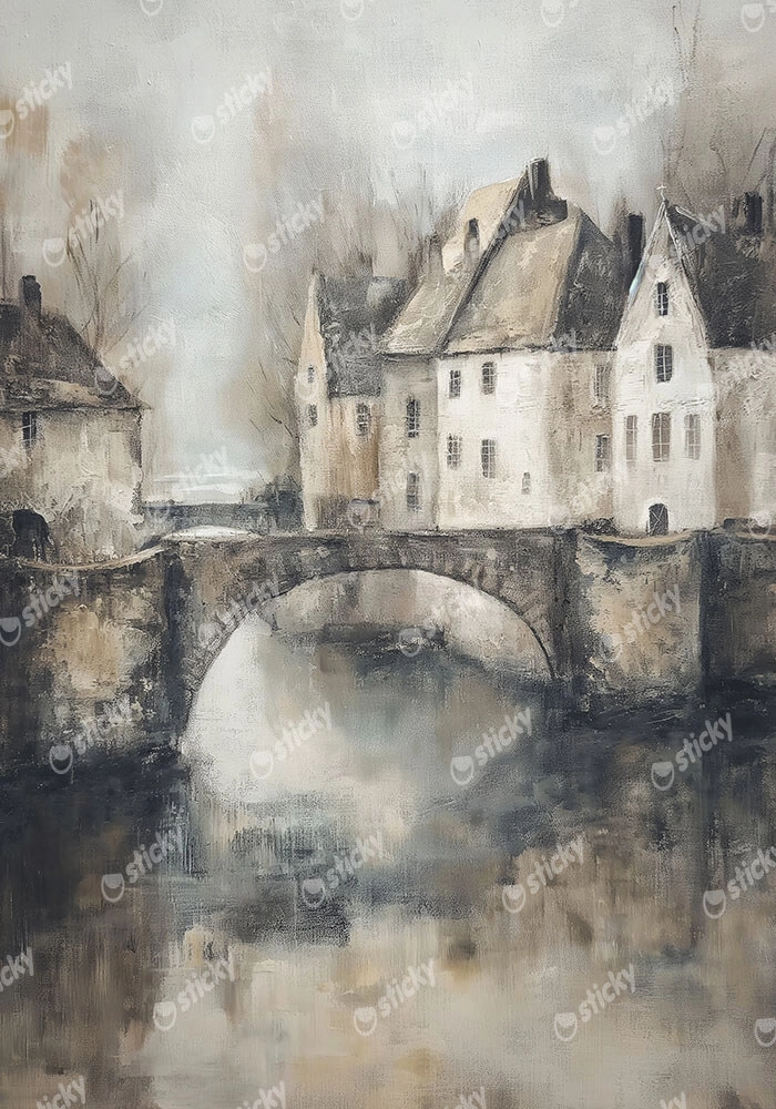 Πίνακας σε Καμβά VINTAGE AUTUMN BRIDGE 2