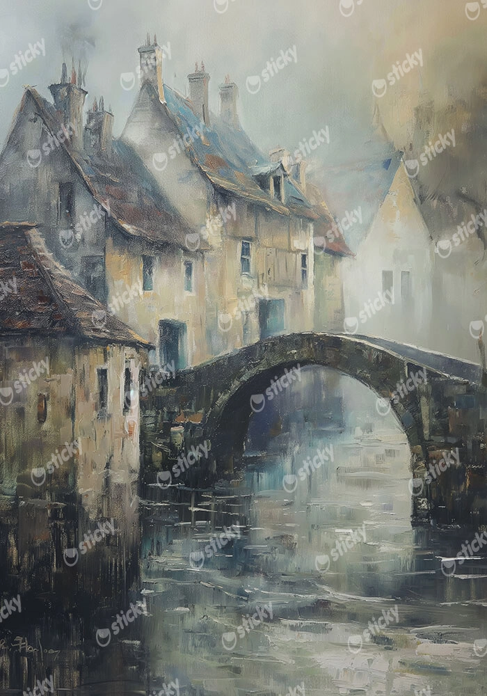 Πίνακας σε Καμβά VINTAGE AUTUMN BRIDGE 3