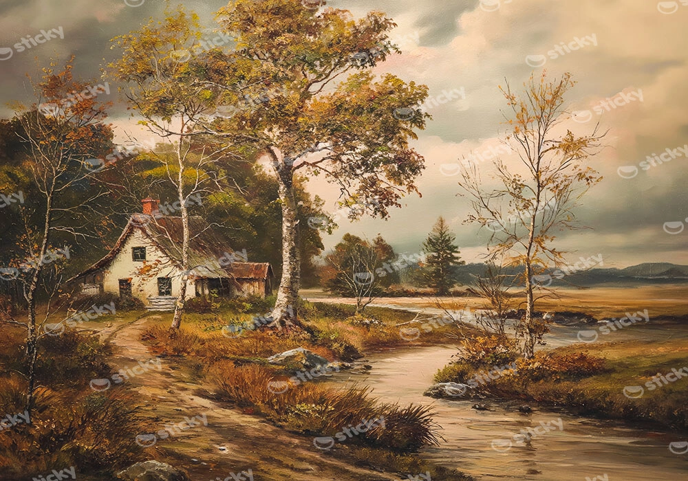 Πίνακας σε Καμβά VINTAGE AUTUMN COUNTRY HOME 5
