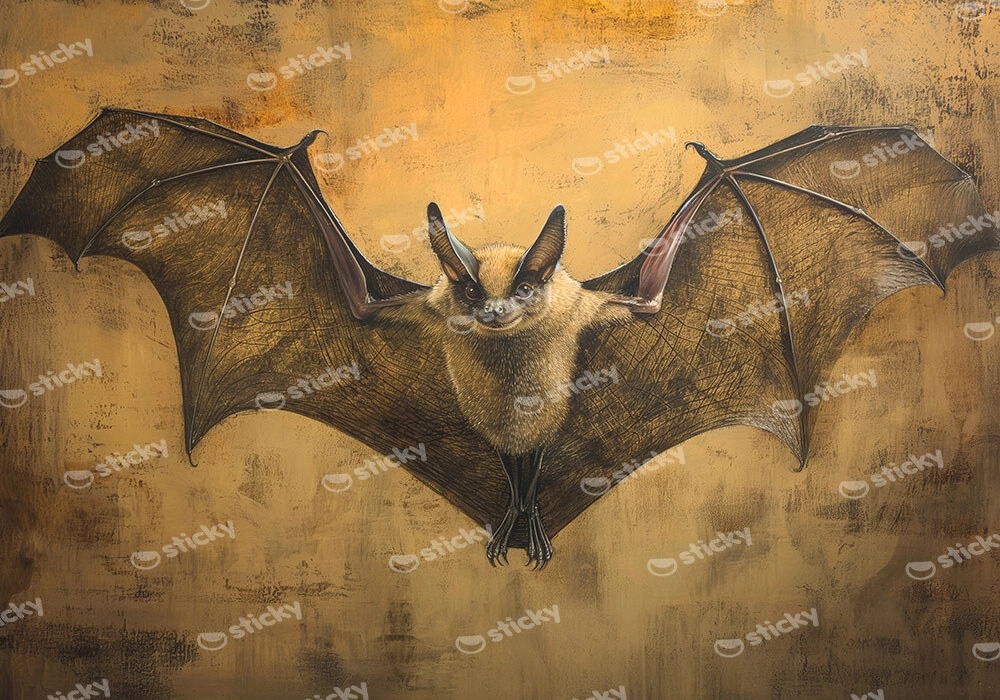 Πίνακας σε Καμβά VINTAGE AUTUMN HALLOWEEN BAT