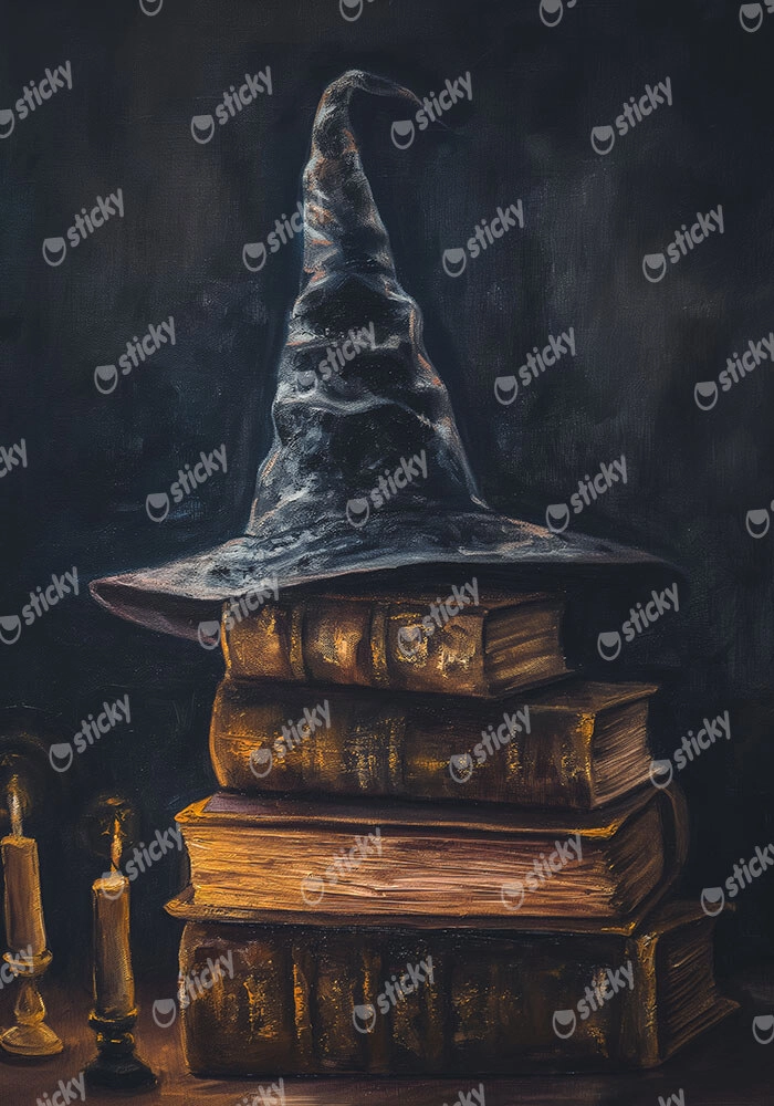 Πίνακας σε Καμβά VINTAGE AUTUMN HALLOWEEN BOOKS AND HAT 5