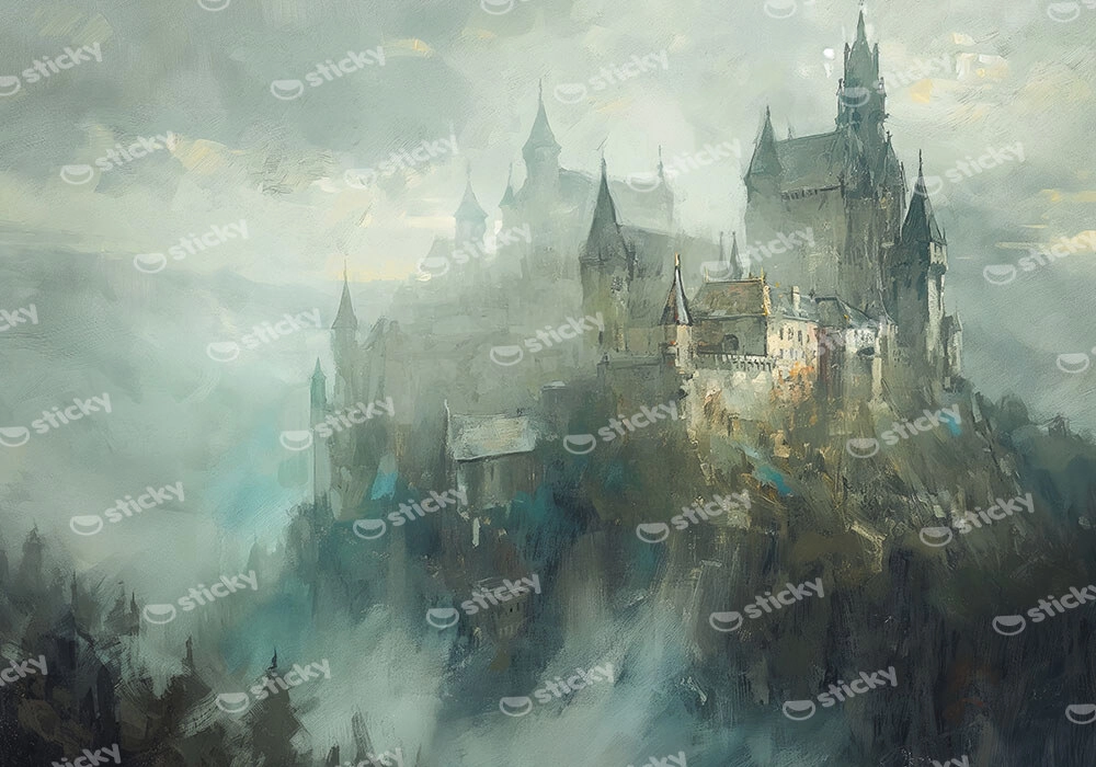 Πίνακας σε Καμβά VINTAGE AUTUMN HALLOWEEN DARK CASTLE 4