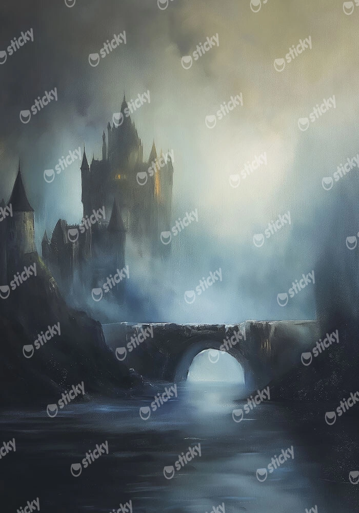 Πίνακας σε Καμβά VINTAGE AUTUMN HALLOWEEN DARK CASTLE 9