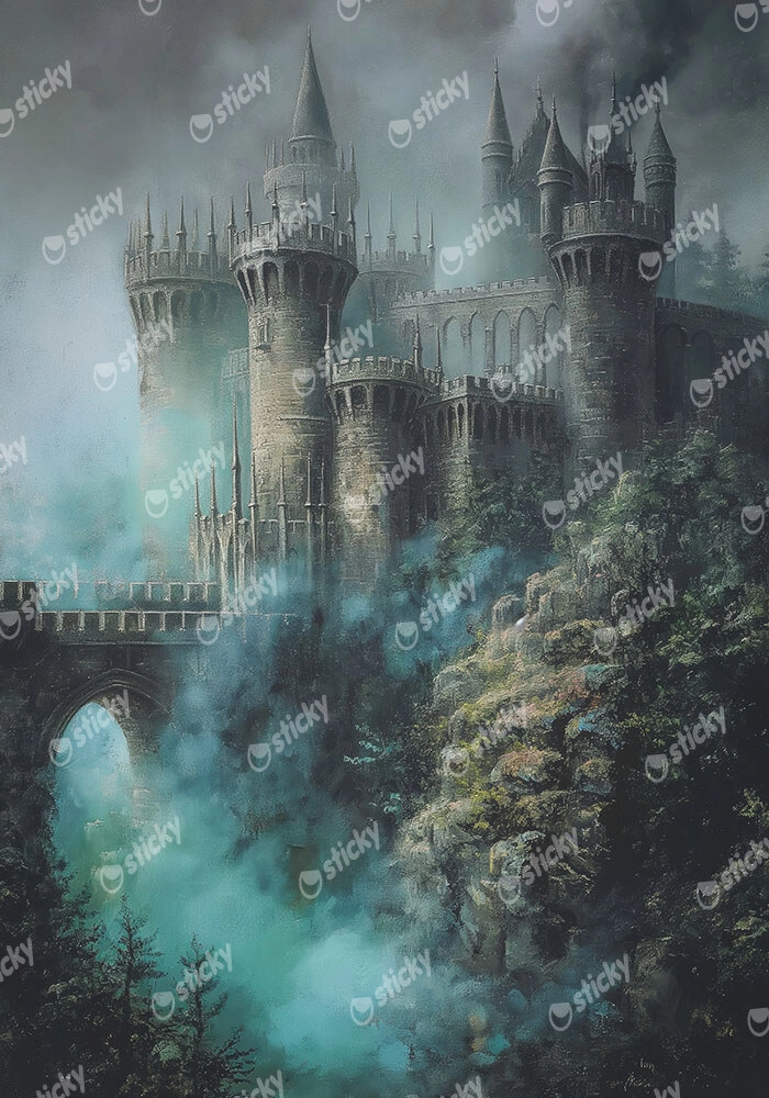 Πίνακας σε Καμβά VINTAGE AUTUMN HALLOWEEN DARK CASTLE 10