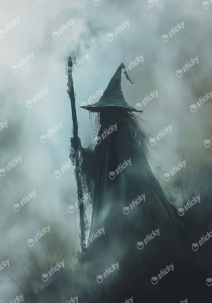 Πίνακας σε Καμβά VINTAGE AUTUMN HALLOWEEN DARK WIZARD