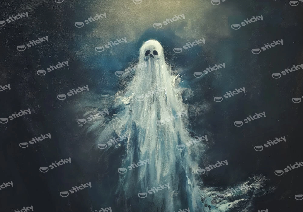 Πίνακας σε Καμβά VINTAGE AUTUMN HALLOWEEN GHOST 2
