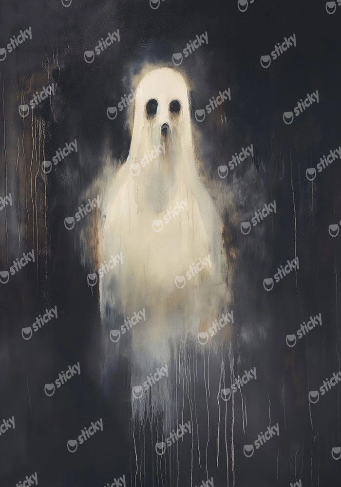 Πίνακας σε Καμβά VINTAGE AUTUMN HALLOWEEN GHOST 4