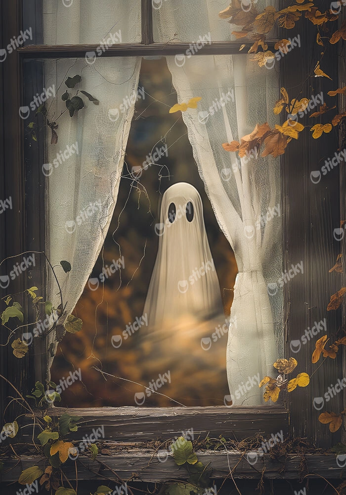 Πίνακας σε Καμβά VINTAGE AUTUMN HALLOWEEN GHOST 7