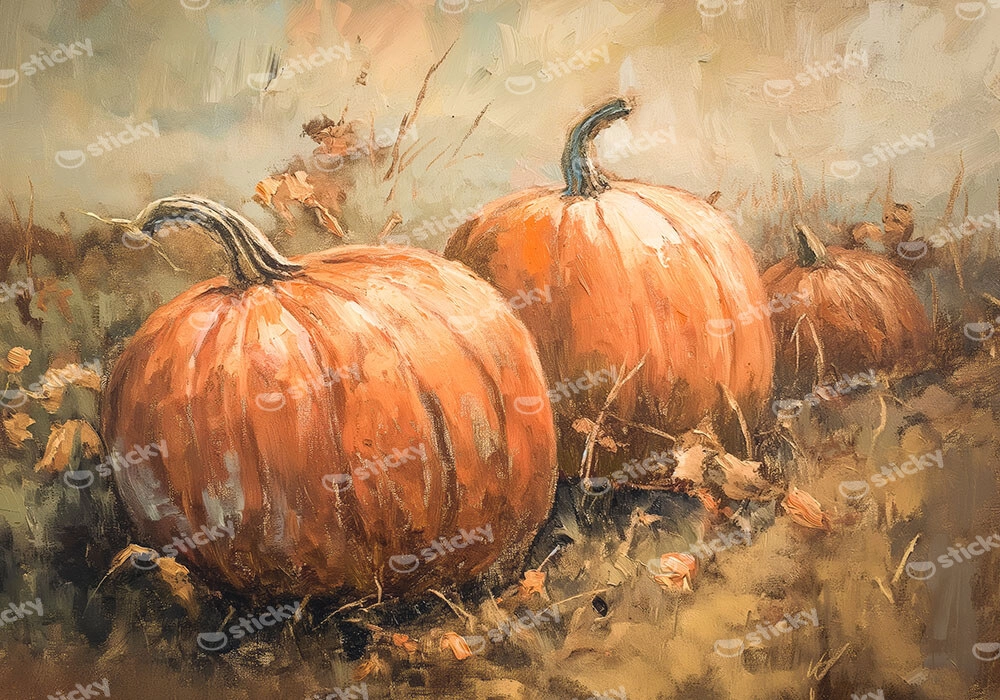 Πίνακας σε Καμβά VINTAGE AUTUMN HALLOWEEN PUMPKINS 6