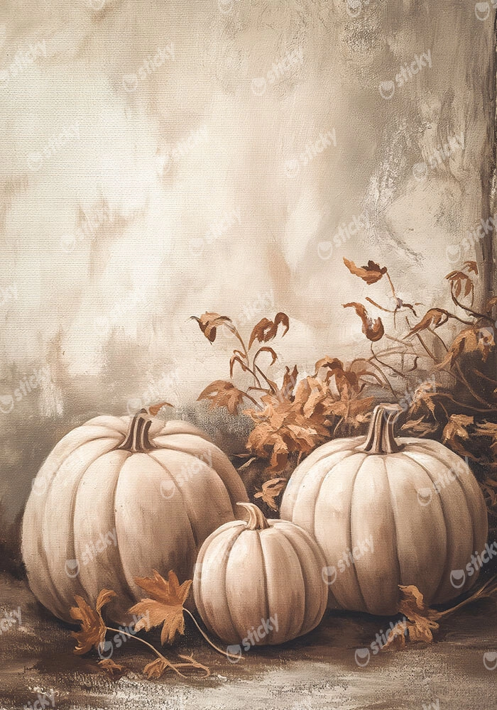 Πίνακας σε Καμβά VINTAGE AUTUMN HALLOWEEN PUMPKINS 12