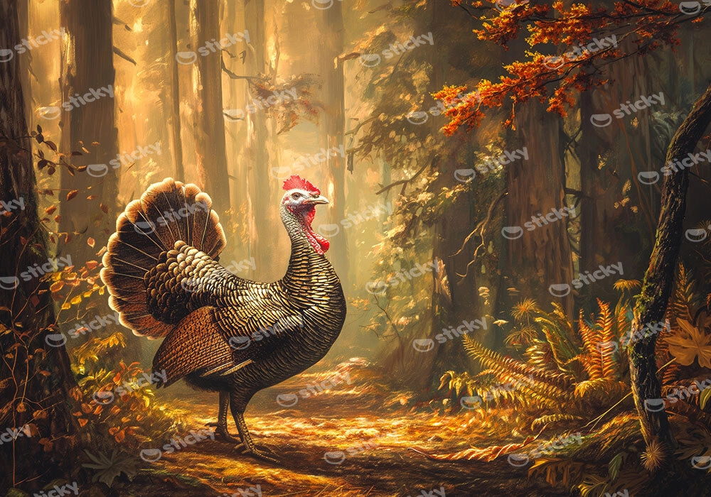 Πίνακας σε Καμβά VINTAGE AUTUMN HALLOWEEN TURKEY