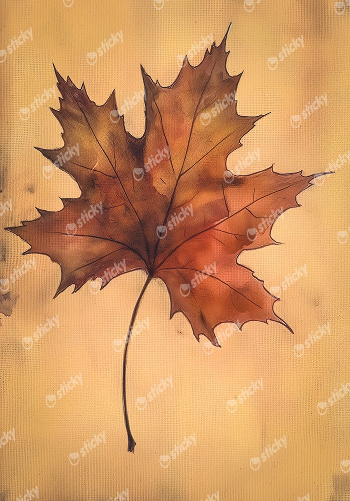 Πίνακας σε Καμβά VINTAGE AUTUMN LEAF 3
