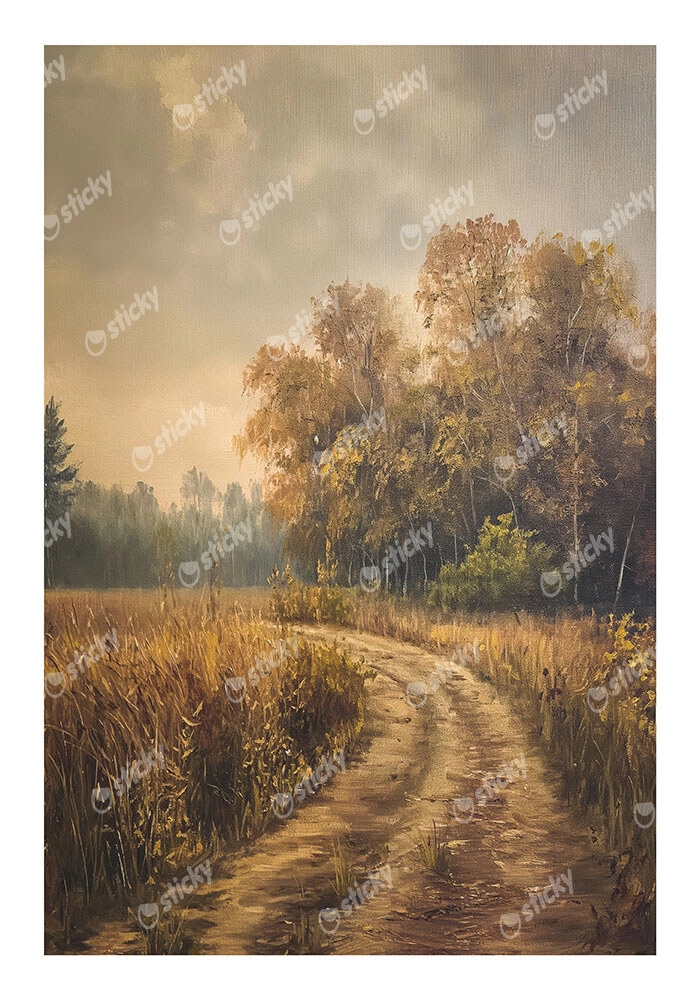 Poster VINTAGE AUTUMN COUNTRY PATH 5