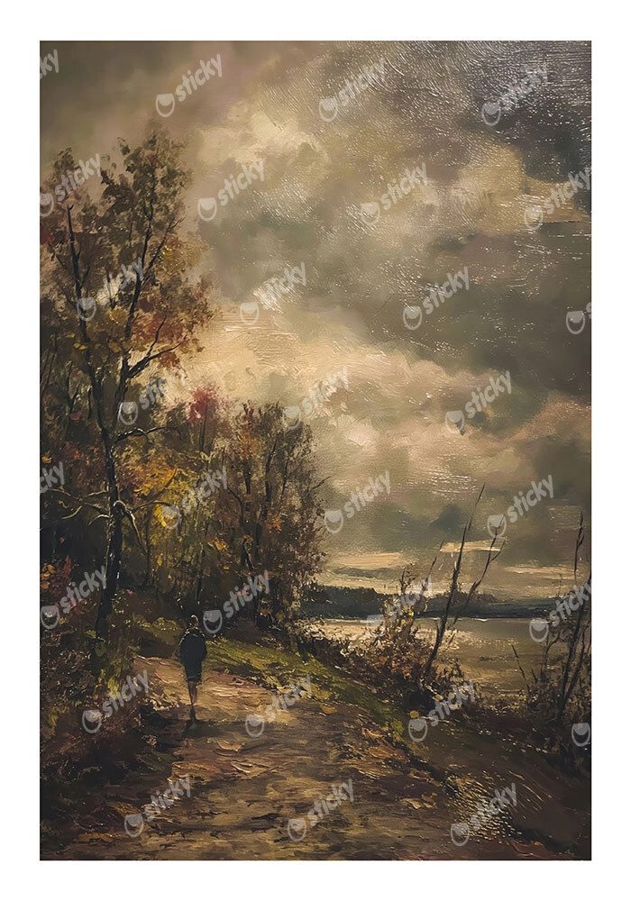 Poster VINTAGE AUTUMN COUNTRY PATH 9